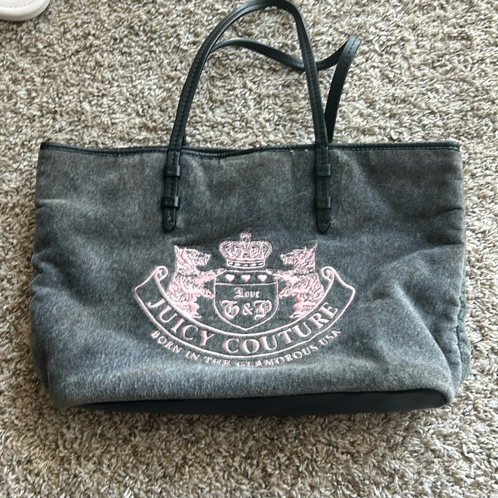 Juicy Couture Gray and Pink Tote Bag